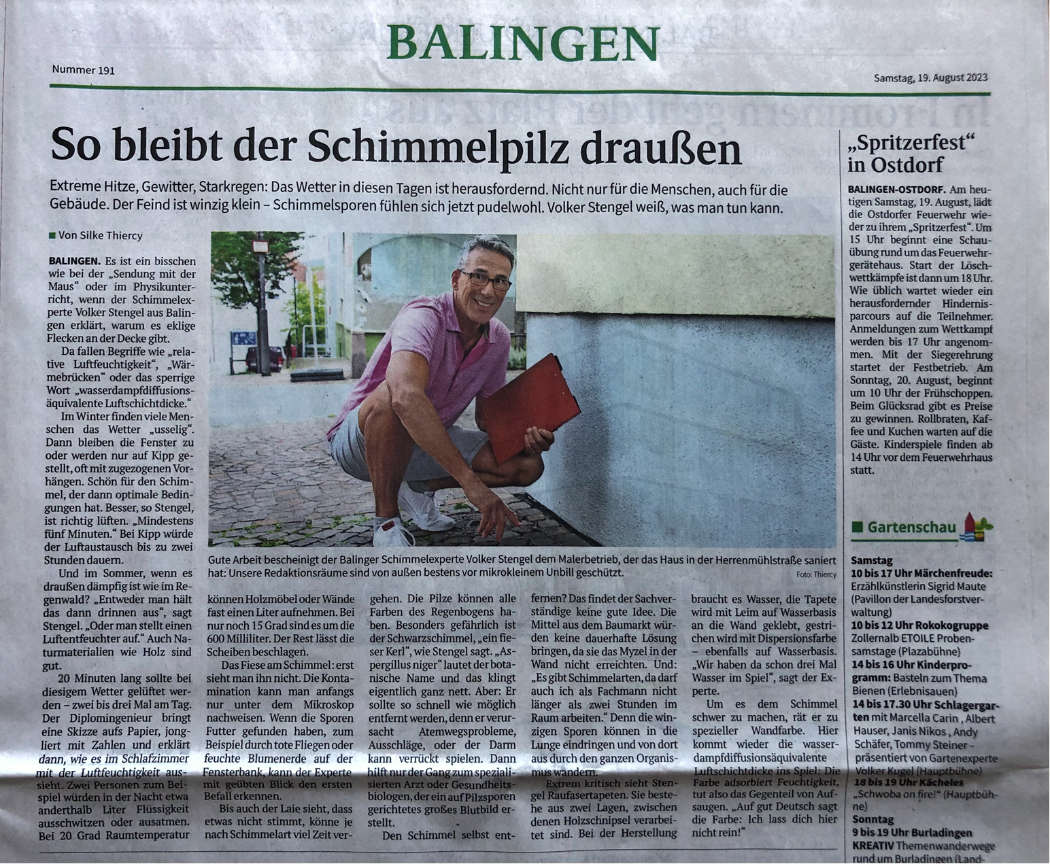 Zeitungsartikel Schwarzwälder Bote vom 19.08.23