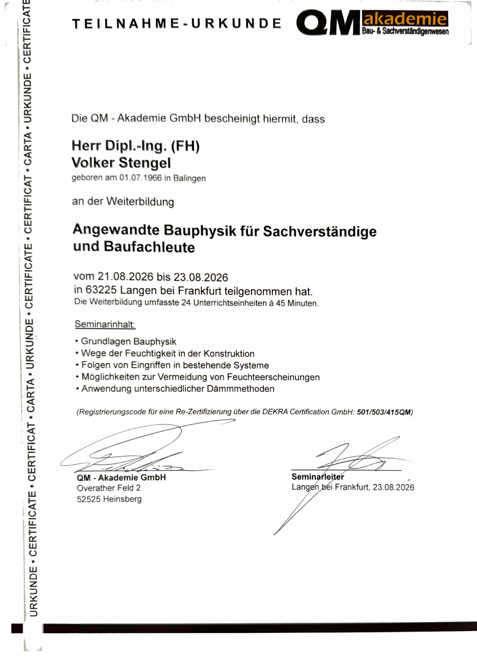 Zertifikat QM-Akademie